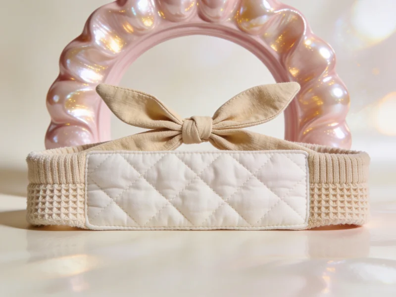 Quilted Tie Headband — Oat