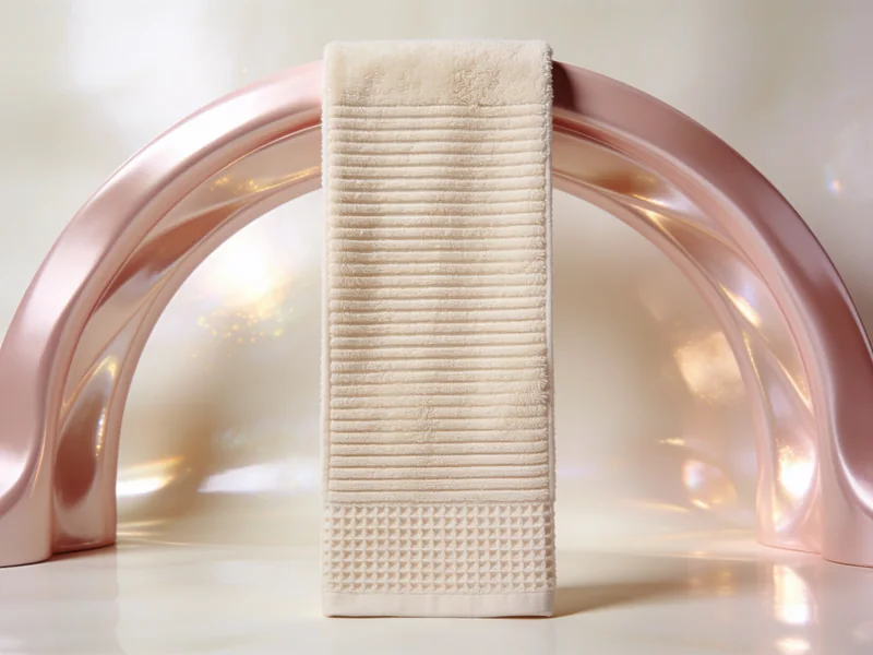 Long Ribbed Neck Towel — Oat